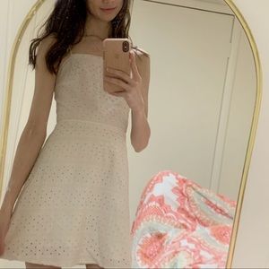 cream crochet dress